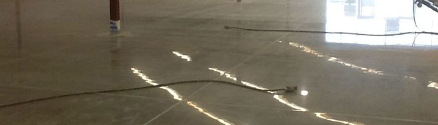 Commercial building's smooth concrete floor