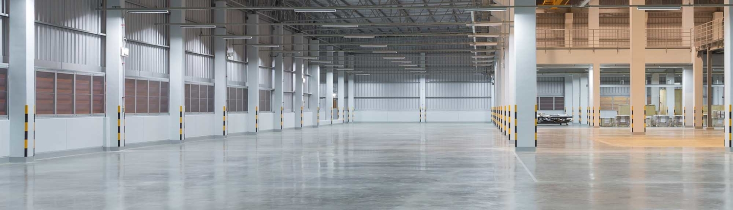 industrial flooring system with smooth concrete floors
